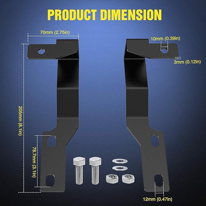 Nilight Ditch Light Brackets Auxiliary Offroad Work LED Pod A-Pillar Hood Mounts on 2nd Gen Tacoma 2005 2006 2007 2008 2009 2010 2011 2012 2013 2014 2015