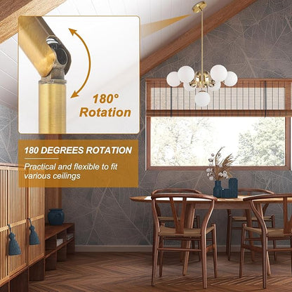 MECCANIXITY Sloped Ceiling Adapter, 180 Degree 46x15mm M10 Fine Thread Sloped Ceiling Light Fixture Adapter Kit for Ceiling Pendant Light Chandelier Track Suspend(Gold Copper)