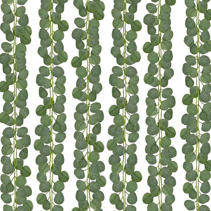 CQURE 18Pack 126Ft Eucalyptus Garland,Artificial Eucalyptus Leaves Table Greenery Garland Wreath Vines for Wedding Party Table Fireplace Bedroom Wall Room Decor