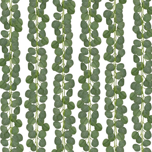 CQURE 36 Pack 252Ft Eucalyptus Garland,Artificial Eucalyptus Leaves Table Greenery Garland Wreath Vines for Wedding Party Table Fireplace Bedroom Wall Room Decor