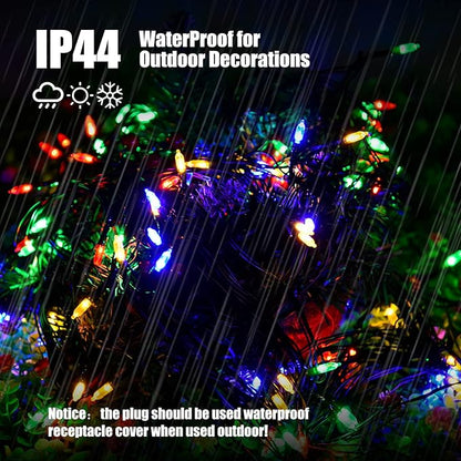 Neoclassy 120Led Christmas Net Lights Outdoor 5ft x 6ft Connectable, 8 Modes Waterproof Black Wire 29V Plug in Mesh Net Christmas Lights for Garden, Yard, Bushes, Trunk, Xmas Tree Decor (Multicolor)