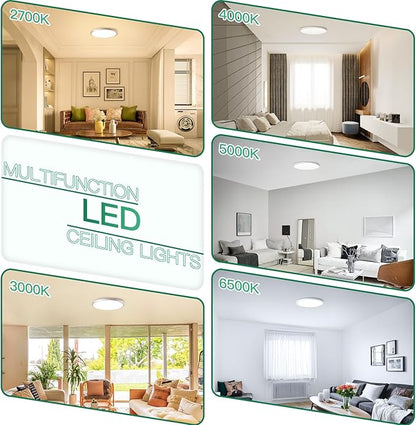 Brightever LED Flush Mount Ceiling Light, 7 Inch 12W Ultra Slim 0.67 Inch Kitchen Lighting Fixture, 1200LM 120W Equivalent, 2700K-6500K Color Adjustable, Dimmable Light Fixture Ceiling Mount, 1 Pack