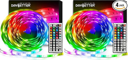 DAYBETTER Led Strip Lights 32.8ft Kit with Remote and Power Supply Color Changing (Pack of 2)