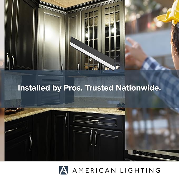 American Lighting LED Courant Plus Undercabinet Light 40 Inch 5CCT 90+ CRI 2000 Lumens with USB-A USB-C and 20A Receptacles Black Finish – Title 24 Compliant