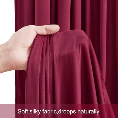 20ft x 15ft Burgundy Wrinkle Free Backdrop Curtains for Wedding Party Backdrops Curtain Drapes Fabric Decorations Photo Back Drop Cloth for Baby Shower Photography Stage Reception