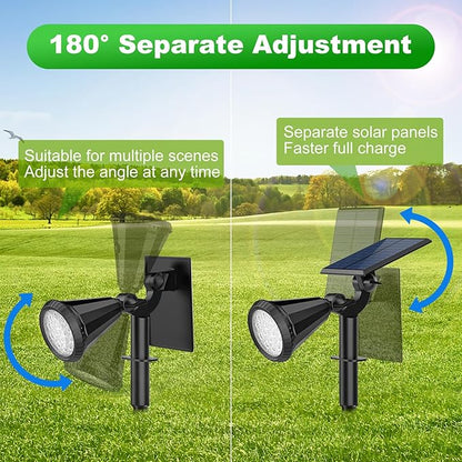 Tadyreal Solar Lights Outdoor Waterproof 180° Adjustable Landscape Spot Lights for Yard 4 Lighting Modes Solar Powered Spotlights for Pathway Garden Outside Wall Pool Porch (6 Pack, Cool White)