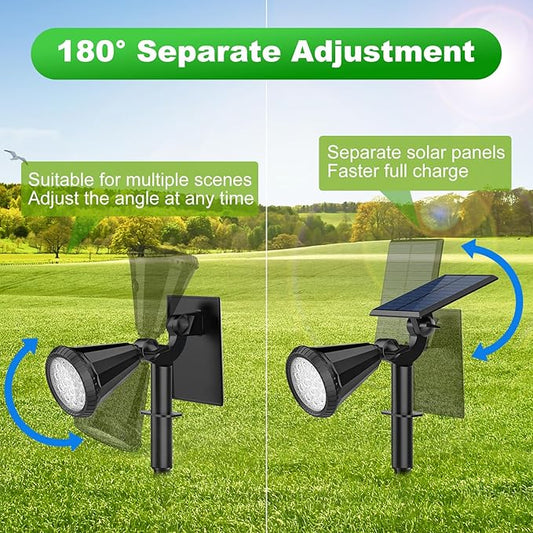Tadyreal 8 Pack Solar Spot Lights Outdoor Waterproof 180 Adjustable Solar Powered Landscape Lights for Yard, Garden, Pathway, Porch, Pool, Wall, 4 Lighting Modes, Warm White
