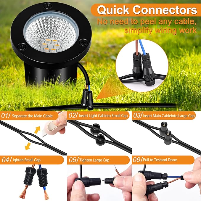 RGBW Low Voltage Landscape Lights, 16 Color Changing Outdoor In-Ground Lights IP67 Waterproof 12V-24V Landscape Spotlightst for Garden Yard Pathway Christmas(8 Pack)