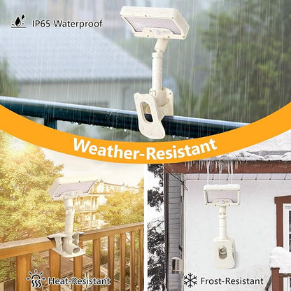 Clip On Solar Lights Outdoor with Motion Sensor, 360°Rotatable & Vertically Adjustable Solar Fence Lights with 92 LEDs (600 LM, 6000 K),IP65 Waterproof Security Light for Deck, Gutter（White, 2 Pack）