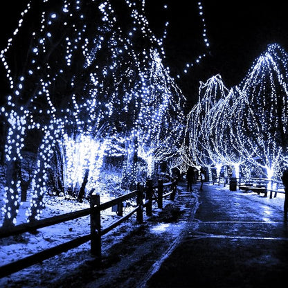 2-Pack Solar String Lights for Outside, 400 LED 144Ft Solar Fairy Lights for Outside Waterproof with 8 Modes, Solar Lights Outdoor for Patio Tree Christmas Party Wedding Decor(Cold White)