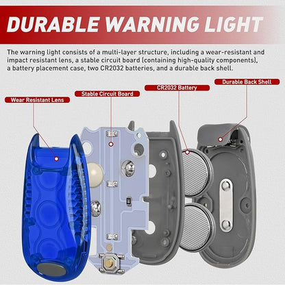 Nilight LED Safety Light 4PCS Blue Marine Navigation Bike Tail Lights Three Modes Waterproof Reflective Gear Clip On Flash Strobe Indicator Lamp for Night Boating Fishing Cycling Jogging