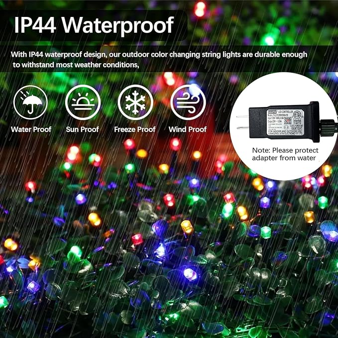Smart Christmas String Lights - 131FT 400 RGB LEDs WiFi Christmas Lights with App Controlled Multi-Color Changing Compatible with Alexa & Google Home for 6-8ft Christmas Tree
