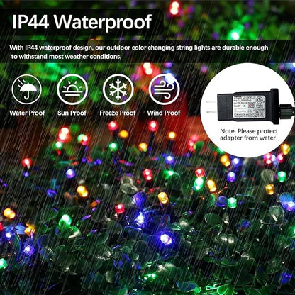 Smart Christmas String Lights - 131FT 400 RGB LEDs WiFi Christmas Lights with App Controlled Multi-Color Changing Compatible with Alexa & Google Home for 6-8ft Christmas Tree