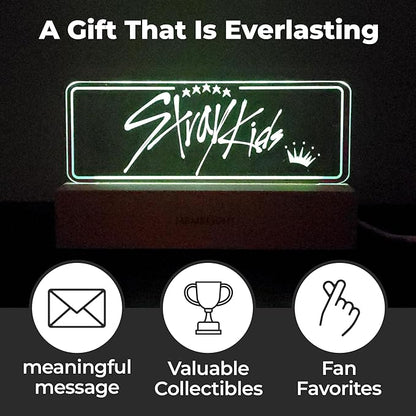 Stray Kid.s Night Light, Kpop Merchandise, Korean Idol Lamp for Stay, 7RGB Color, Dimmer, 8.3 x 4.2 x 1.7
