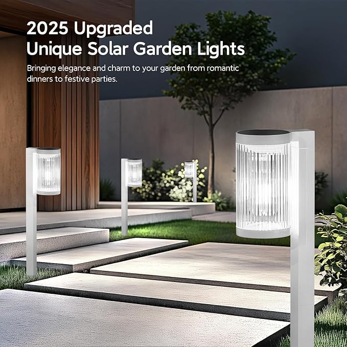 ELECLINK Solar Pathway Lights Outdoor, 6 Pack Upgraded Outdoor Solar Lights for Outside Super Bright Up to 12Hrs, IP65 Waterproof Solar Garden Lights for Yard Walkway Path Driveway Sidewalk