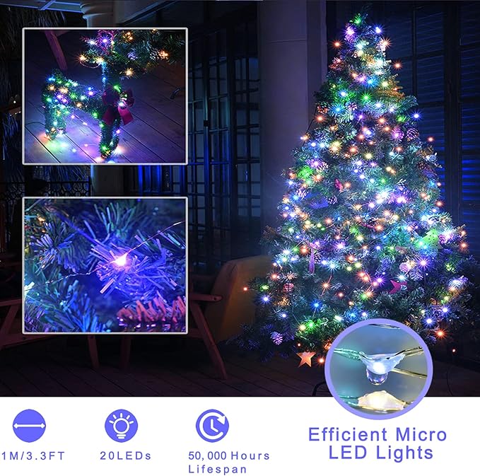 Ostwiki Fairy Lights Battery Operated, 6-Pack Mini String Lights, 20 LED 7ft Twinkle Firefly Starry Lights for DIY Craft Mason Jar Bedroom Wedding Party Table Christmas Decoration (Colorful)