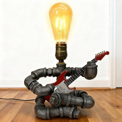 Cool Table Lamp - Vintage Steampunk Decor, A Very Relevant Gift for Music Fanatics & Guitar Aficionados