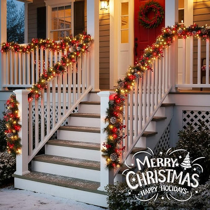 YOUNGAR Clear Christmas Lights Outdoor, 13FT Red&Clear Approved Christmas Tree Lights with Green Wire, Incandescent Mini Light Plug in Indoor Outdoor Tree Patio Garden Xmas Decor,Red Clear,50 Count