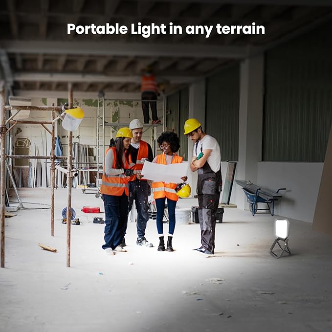 Feit Electric Portable LED Work Light, 360° Rotating Head, 3 Light Modes, 4000/2000/1000 Lumens, Adjustable Working Light for Workshop Garage, 25,000-Hour Lifetime, WORK4000/FOLD/BAT