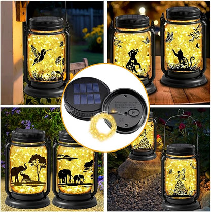6 Pack Solar Light Replacement Top, Replacement Solar Light Parts for Mason Jar Lantern,Outdoor Decorative Waterproof Table Fairy Lights for Patio Yard Lawn Tree