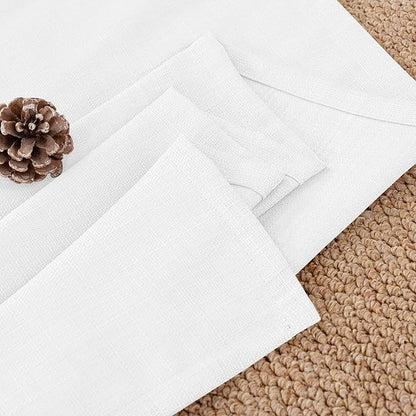 BGment Pure White Curtains 45 Inch Length 2 Panels Set for Bedroom, Grommet Thick Linen Look Burlap Textured Light Filtering Privacy Window Drapes for Farmhouse Living Room, 42 x 45 Inch