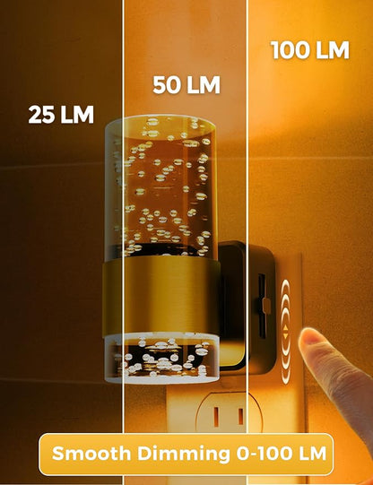 L LOHAS LED Night Lights Plug into wall, Amber Night Light with Adjustable Brightness, Plug in NightLight with Auto Light Sensor, Wall Sconce-Style Design Night Light for Bathroom,Hallway, 2 Pack