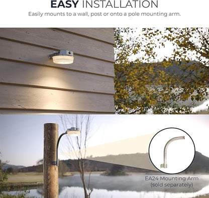HALO ALB Outdoor Dusk-to-Dawn LED Security Area Light with 2000 Lumens, Wall or Pole Mount - Textured Gray
