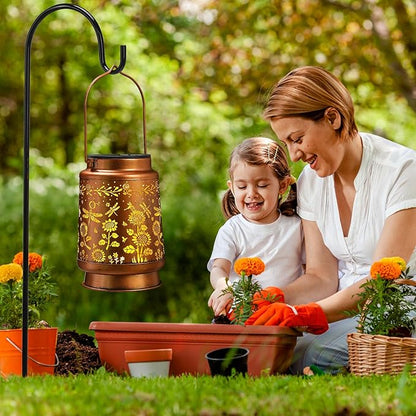 Dragonfly Solar Lanterns Outdoor Waterproof,Garden Decor Metal Hanging Decorative Solar Lights,Mothers Day Gifts,Birthday Gifts for Women Mom Grandma,Gardening Gifts for Yard,Patio, Lawn,Tabletop
