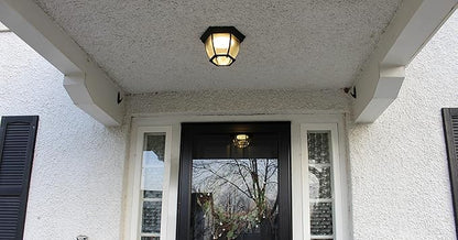 Design House 578518 Canterbury II Integrated LED Outdoor/Indoor Ceiling Light with Clear Glass for Porch Entryway Patio, Black