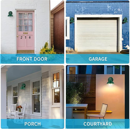 LONEDRUID Motion Sensor LED Outdoor Wall Light Fixtures Dusk to Dawn Exterior Sconce Lighting Green Farmhouse Porch Lamp Waterproof Outside Barn Lights Wall Mount for House Patio Garage Entryway