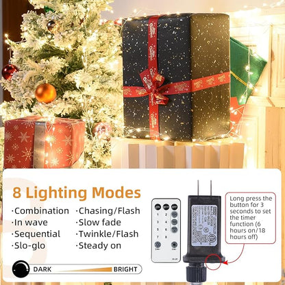 Dailyart Fairy Lights Plug in, 1000 Led Small Warm Wreath Lights with Remote 75Ft Long Waterproof Twinkle String Lights with Timer for Bedroom Outdoor Indoor Wedding Garland Decorative Silver Wire