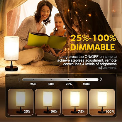Caromolly Light Therapy Lamp, 10000 Lux Lamp with Remote Control, 3 Color Temperature & 4 Brightness Level & Timer, Daylight Lamp for Home, Office, Decoration(Black Base Linen Shade)