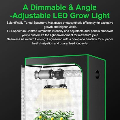 100W LED Plant Grow Light Meets Plant Growth Requirements Multi-Angle Adjustable, Hanging Design Suitable for Various Growing scenarios