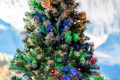 Novelty Lights 50ft 100 LED Multicolor Christmas Lights Outdoor/Indoor, 6" Spacing, Green Wire String Lights for Festive Xmas Lighting, IP55, UL Listed, Dimmable, Connectable