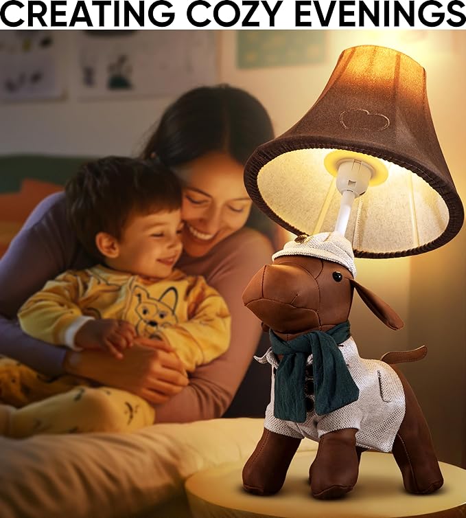 Dog Kids Lamp for Boys Bedroom - 20", Animal Lamp for Kids Room - Cute Christmas Gifts, Birthday Gifts for All Ages: Toddler Girls, Children, Grandkids 3 4 5 and Up Years Old, Sister Brother, Sibling