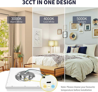 mw 4 Pack 9 Inch Square LED Flush Mount Ceiling Light, White Slim LED Ceiling Lights, Dimmable 18W, 210V, 3000K/4000K/5000K, for Bedroom, Kitchen, Bathroom, ETL Listed, Each Side is 8.43"
