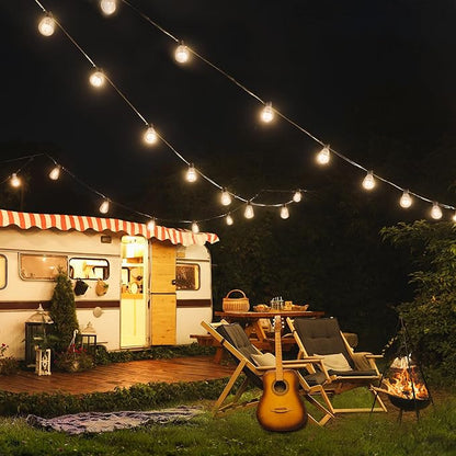 BLIATLUS 25FT Solar String Lights Outdoor Waterproof with Remote Control 8+2 Shatterproof LED ST38 Bulbs for Porch Garden Market Bistro Patio Backyard Fence