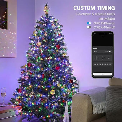 Brizled Smart Christmas Lights, 98.4ft 300 LED Color Changing Christmas Tree Lights with APP/Voice Control, Warm White & Multicolor Xmas String Light Music Xmas Fairy Light for Indoor Outdoor Home