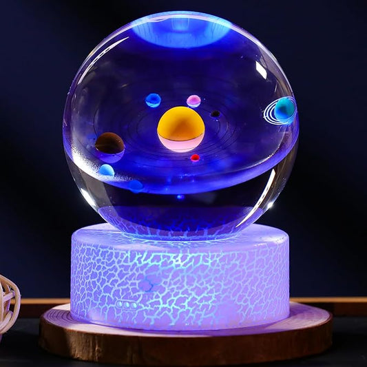 80mm Crystal Ball 3D- Collectible Figurines (Colorful Solar System)