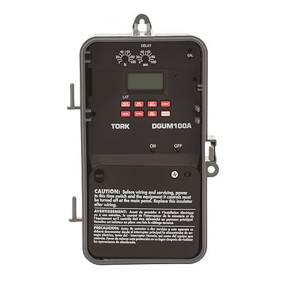 DGU Series Lighting Control with Photo/Override Input Control Time Switch, Noryl Indoor/Outdoor NEMA 3R, 120-277 VAC 50/60 Hz Input Supply, SPDT Momentary Output Contact