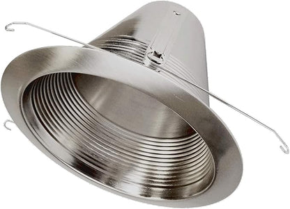 NICOR Lighting 6 inch Nickel Wet Location Rated Cone Baffle Trim, Fits 6 inch Housings (17550ANKWL)