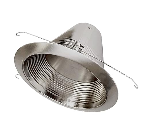 NICOR Lighting 6 inch Nickel Airtight Cone Baffle Trim, Fits 6 inch Housings (17550ANK)