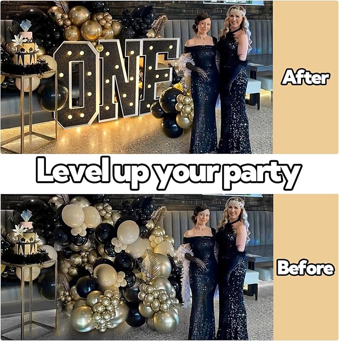imprsv Marquee Letters Black 3FT: Black Party Decor - Light Up Letter Z Large 3 Feet Tall - Party Decorations Letter for Birthday Wedding Proposal Events