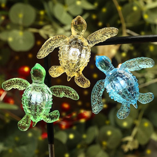 Bartlett Beach Solar Lights Decorative Outdoor Waterproof Ocean Décor Nautical Cute Sea Turtles Balcony Lights 40LED 14ft for Tiki Bar Garden Yard Patio Fence Window Fountain Decoration