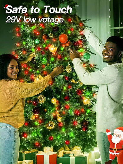Guhope Christmas Lights 66FT 200 LED, Christmas Tree Light with 8 Lighting Modes, Outdoor Waterproof String Lights with Remote and Timer, Fairy Light for Holiday Decor (Red and Green)
