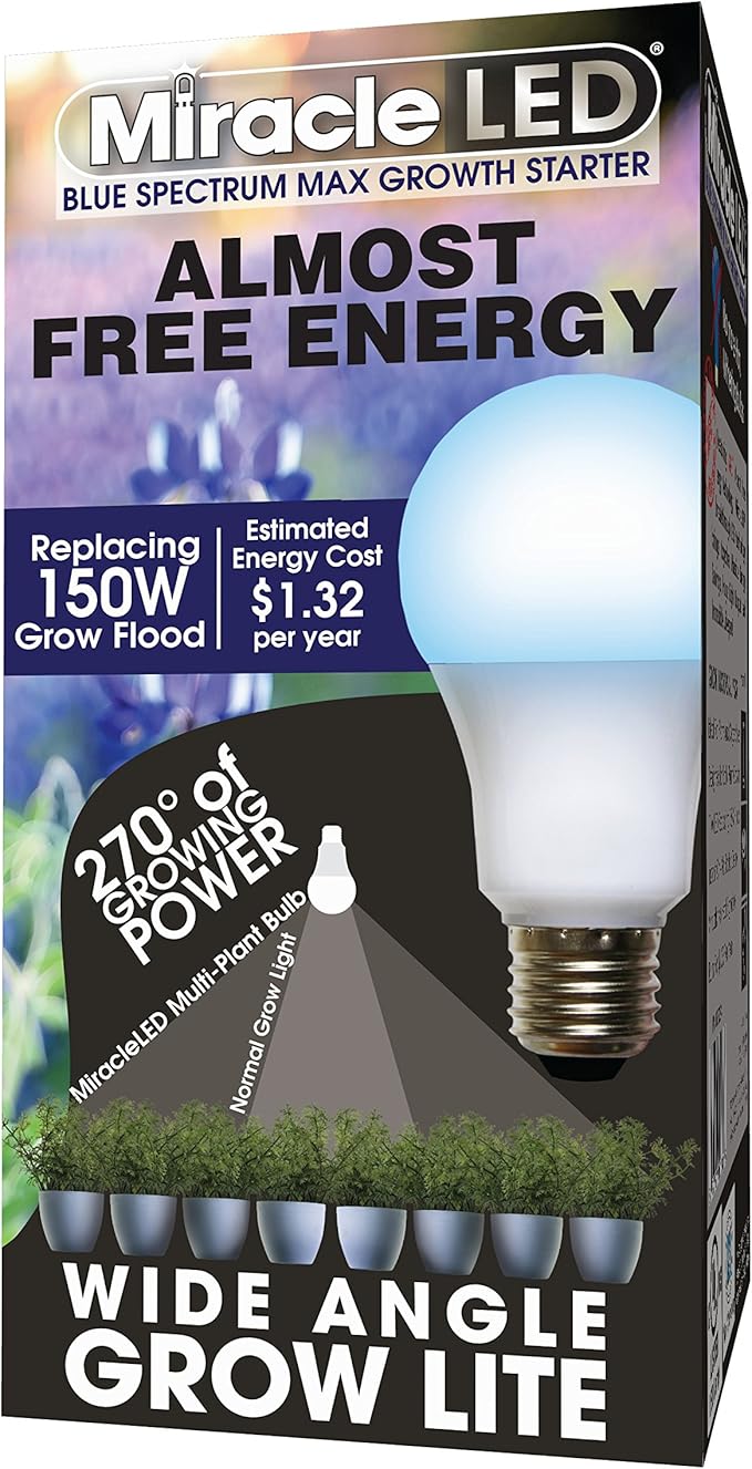 MiracleLED Almost Free Energy Blue Spectrum Wide Angle Starter Grow Light Replacing 150W