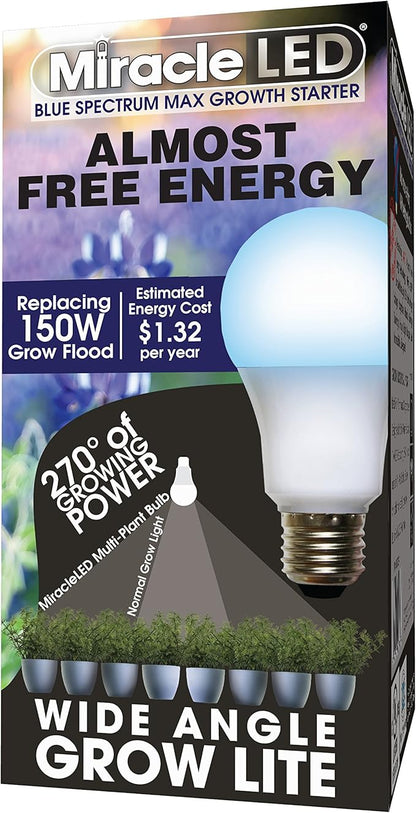 MiracleLED Almost Free Energy Blue Spectrum Wide Angle Starter Grow Light Replacing 150W