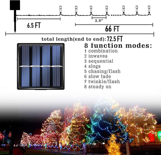 Dazzle Bright 2 Pack Total 400LED 132FT Halloween Solar String Outdoor Lights, Solar Powered with 8 Modes Waterproof Halloween Lights for Bedroom Patio Garden Tree Party Yard Decoration (Purple)