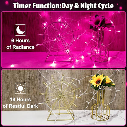 cshare String Lights Outdoor Waterproof 9.8ft 30 LED, Pink Fairy Lights Battery Operated with Timer Clear Wire for Indoor & Outdoor Christmas Valentine's Day Decorations Garland Party Garden
