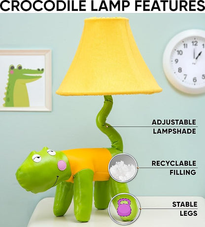 Crocodile Dinosaur Kids Lamp for Boys Bedroom - 20" Boys Lamp for Kids Room - Cute Christmas Gifts, Birthday Gifts for All Ages: Toddler Girls, Children 3 4 5 and Up Years Old, Sister Brother, Sibling